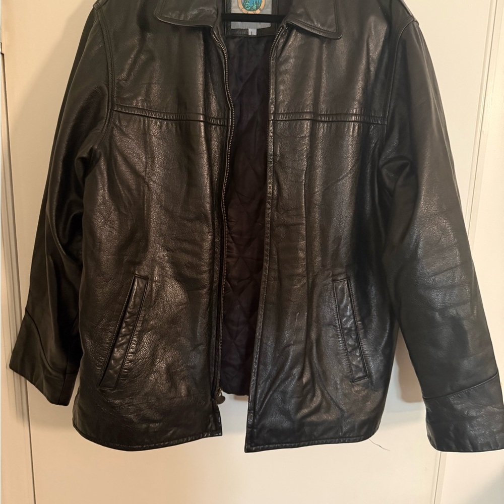 Men's Black  Genuine Leather Jacket